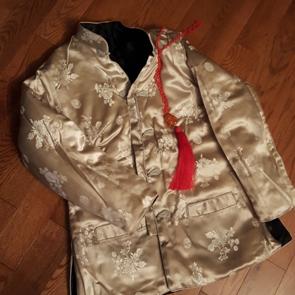 𝅺CHINESE style jacket black/Silver